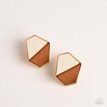 Load image into Gallery viewer, Generically Geometric Brown Earring Paparazzi $5 Jewelry. Get Free Shipping. #P5PO-BNXX-037XX
