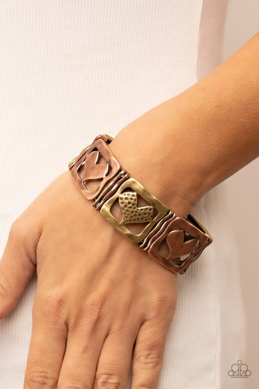 Paparazzi Legendary Lovers Multi Bracelet. #P9WH-MTXX-143XX. Subscribe & Save. Heart Bracelet