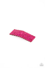 Load image into Gallery viewer, Paparazzi Shimmery Sequinista Pink Hair Clip in glittery Fuchsia Fedora sequins. Get Free Shipping 

