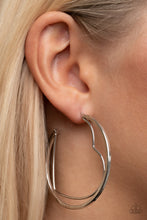 Load image into Gallery viewer, Love Goes Around - Silver Heart Hoops Earring Paparazzi Accessories #P5HO-SVXX-305XX
