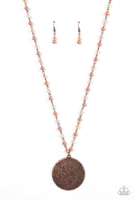 Paparazzi Secret Cottage Copper Necklace. #P2WH-CPXX-179XX. Get Free Shipping.