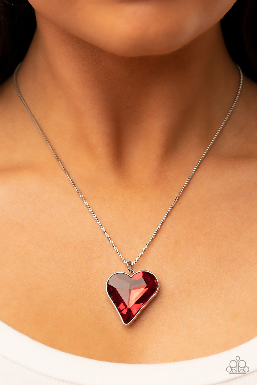 Lockdown My Heart - Red Necklace Paparazzi Accessories Valentine $5 Jewelry