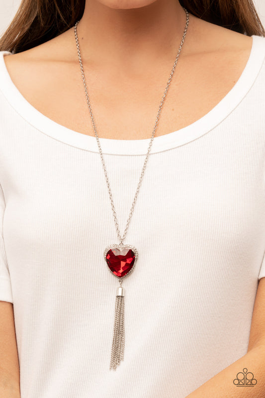 Paparazzi Finding My Forever - Red ❤️Heart❤️ Necklace. Get Free Shipping! #P2WH-RDXX-309XX