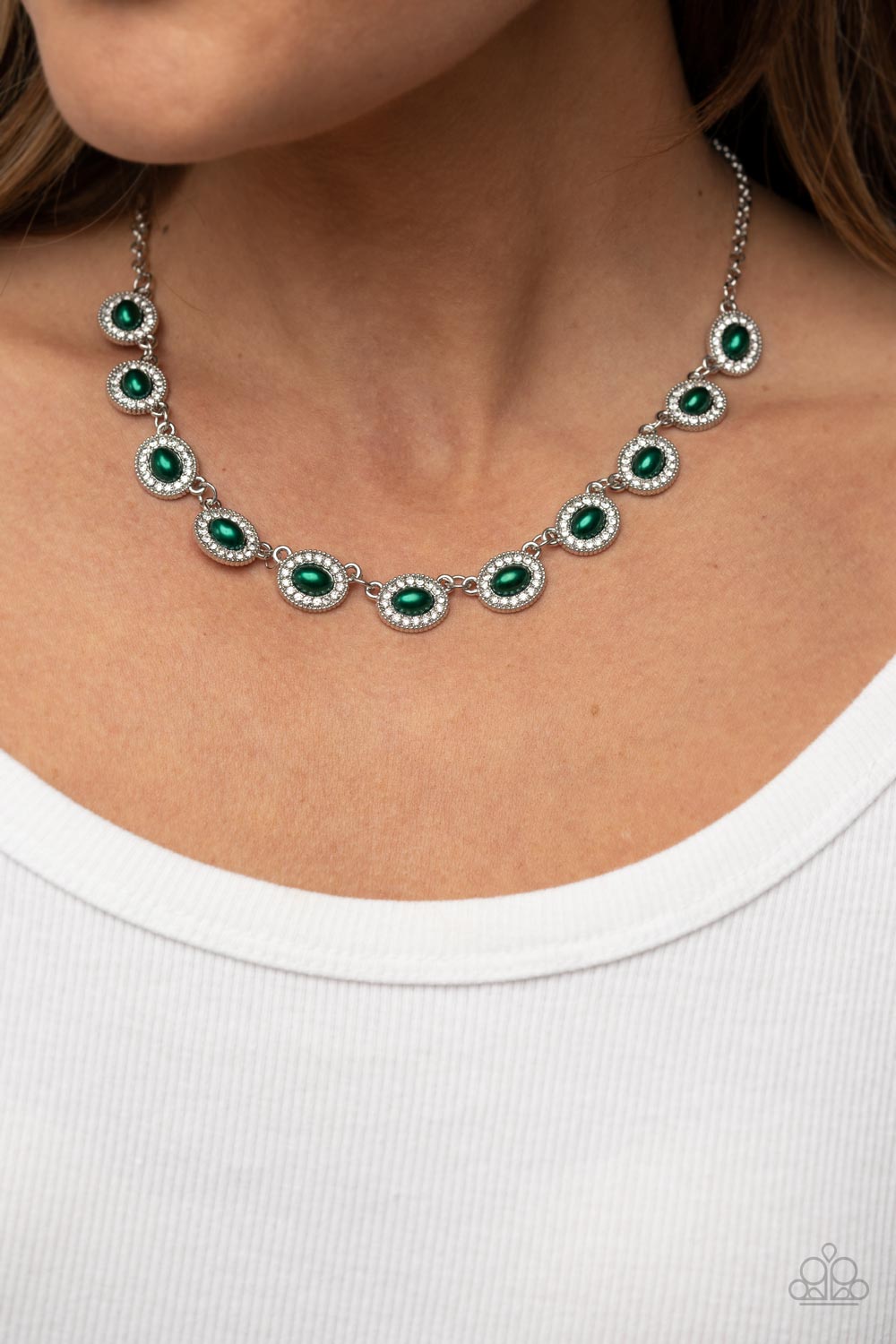 Modest Masterpiece Leprechaun pearl Necklace Paparazzi Accessories. Green Necklace. Dainty