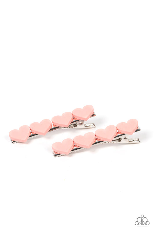 Paparazzi Hair Accessories Sending You Love - Pink Hair Clip #P7SS-PKXX-277XX