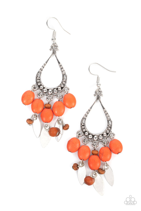 Paparazzi Adobe Air Orange Earring. Rustic Earring. Burnt Orange $8 fringe earring. #P5SE-OGXX-180XX