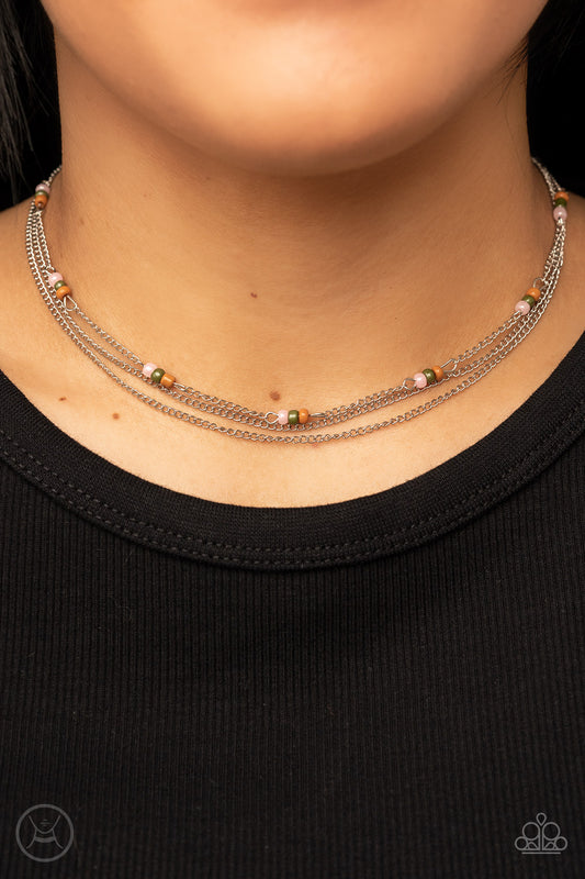 Bountifully Beaded Multi Dainty Necklace Paparazzi Accessories. Free Shipping. #P2CH-MTXX-026XX