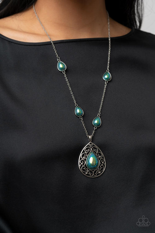 Magical Masquerade Green Iridescent Necklace Paparazzi Accessories. Get Free Shipping. 