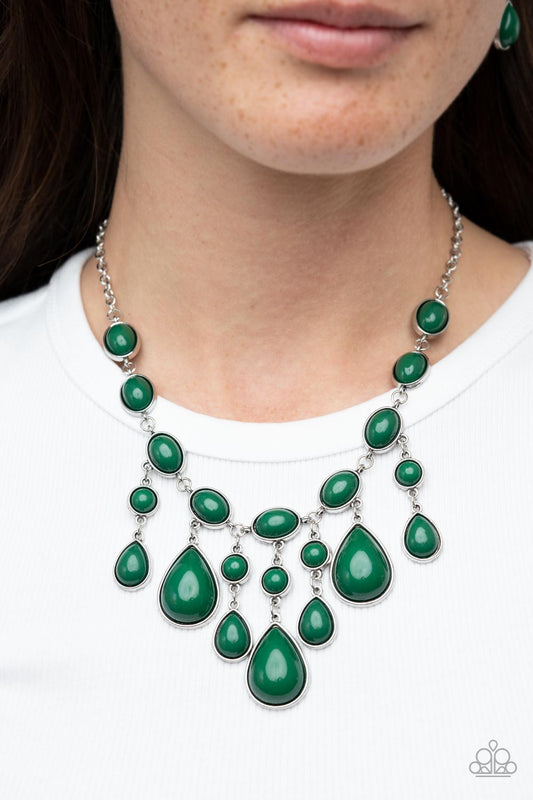 Mediterranean Mystery Green Necklace Paparazzi Accessories. Get Free Shipping. Leprechaun Beads