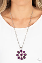 Load image into Gallery viewer, In the MEADOW of Nowhere Plum and Pale Rosette Necklace Paparazzi Accessories.

