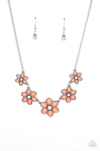 Load image into Gallery viewer, Prairie Party Orange Floral Necklace Paparazzi Accessories. #P2ST-OGXX-077XX
