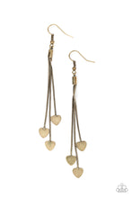 Load image into Gallery viewer, Higher Love - Brass Earrings Paparazzi Accessories Dainty Heart #P5WH-BRXX-150XX
