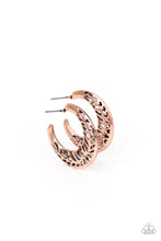 Load image into Gallery viewer, Wanderlust Wilderness Copper Hoop Earrings Paparazzi Accessories. Get Free Shipping. #P5HO-CPXX-155XX
