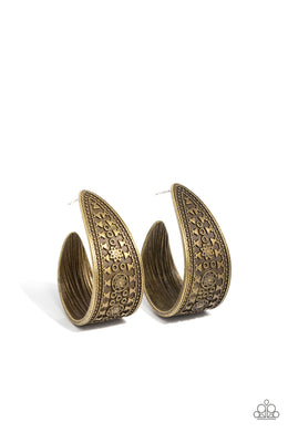 Marketplace Mixer Brass Hoop earrings Paparazzi Jewelry. #P5HO-BRXX-127XX. Get Free Shipping