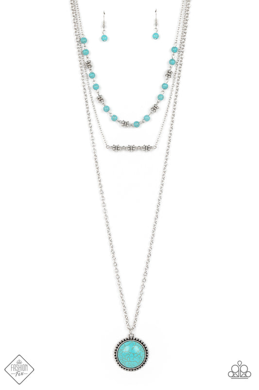 Paparazzi Sahara Symphony Blue Necklace. #P2SE-BLXX-518IH. Subscribe & Save