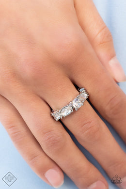 Paparazzi Wedded Bliss White Ring. Get Free Shipping. #P4RE-WTXX-499HU. Dainty Ring. Wedding/Bridal