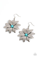 Load image into Gallery viewer, Paparazzi Pinwheel Prairies Blue Earring. #P5SE-BLXX-317XX. Get Free Shipping. Floral $5 earring

