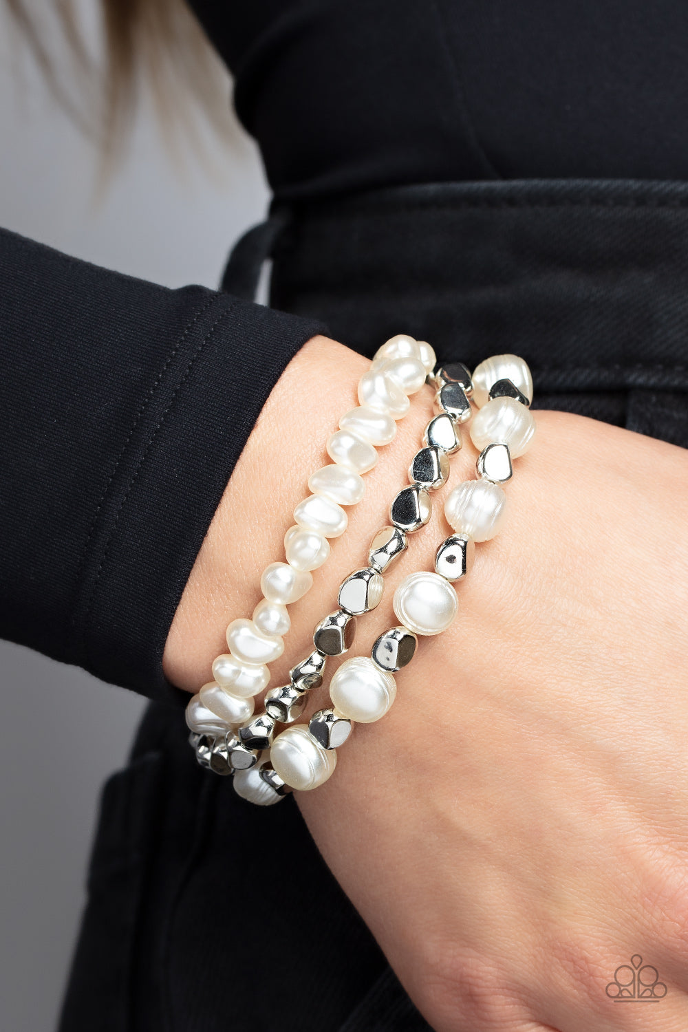 Paparazzi Shoreside Soiree - White Bracelets. Subscribe & Save. #P9RE-WTXX-526XX