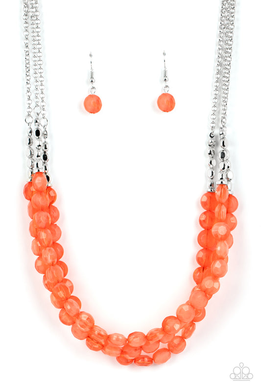 Paparazzi Pacific Picnic Orange Necklace. Get Free Shipping. #P2SE-OGXX-285GF. Coral Orange