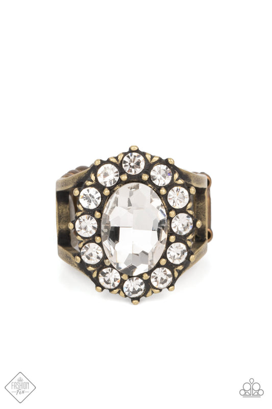 Moxie Magic - Brass Ring Paparazzi Accessories $5 Fashion Fix. Subscribe & Save. #P4RE-BRXX-156IJ