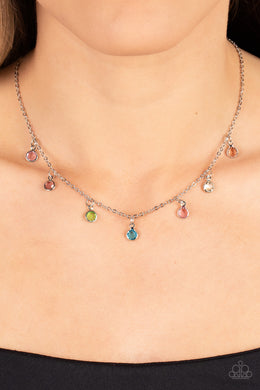 Carefree Charmer Multi Color Dainty Necklace Paparazzi Accessories. Get Free Shipping. 