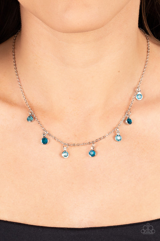 Carefree Charmer Harbor Blue and Spun Sugar gems dainty Necklace Paparazzi Accessories $5