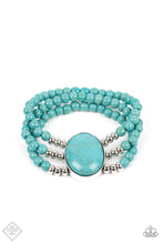 Load image into Gallery viewer, Stone Pools Turquoise Blue Stone Stretchy Bracelets Paparazzi Accessories. #P9SE-BLXX-426IK
