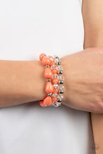 Load image into Gallery viewer, Paparazzi Beachside Brunch Orange Bracelet. Get Free Shipping. #P9WH-OGXX-145XX. Coral
