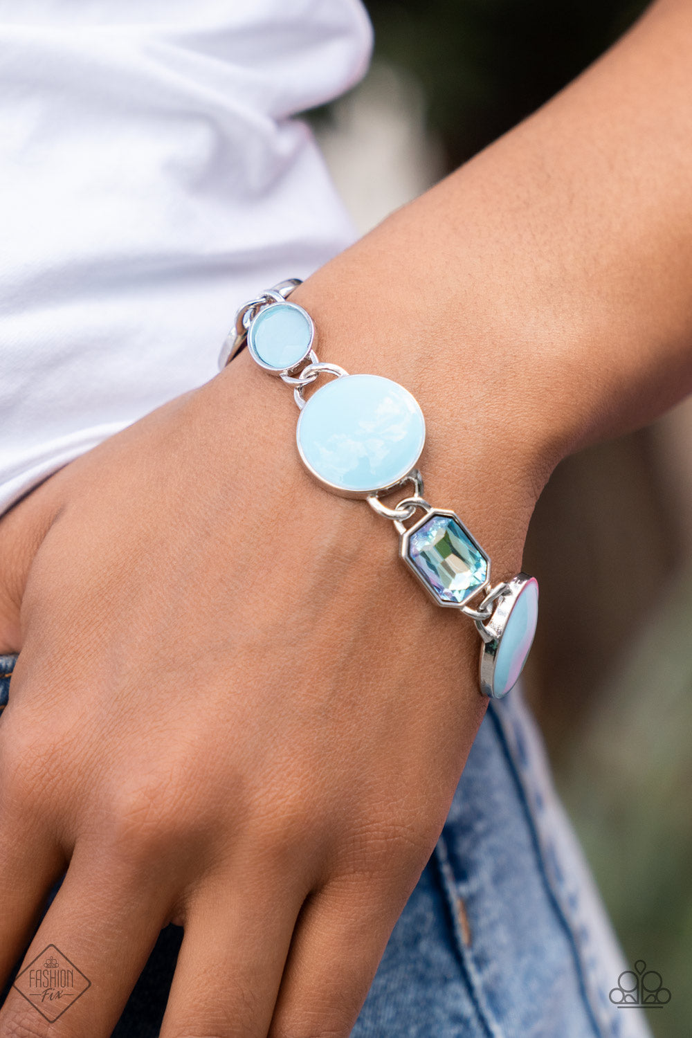 Paparazzi Dreamscape Dazzle - Blue Bracelets. Subscribe & Save. #P9ST-BLXX-028IG
