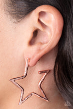 Load image into Gallery viewer, Paparazzi All-Star Attitude Copper Earrings. Get Free Shipping. #P5HO-CPSH-167XX
