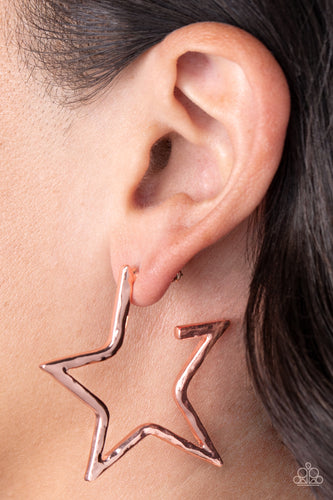 Paparazzi All-Star Attitude Copper Earrings. Get Free Shipping. #P5HO-CPSH-167XX