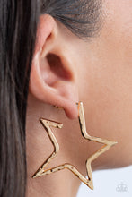 Load image into Gallery viewer, Paparazzi All-Star Attitude Gold Earrings. Subscribe &amp; Save. #P5HO-GDXX-282XX. Star Jewelry
