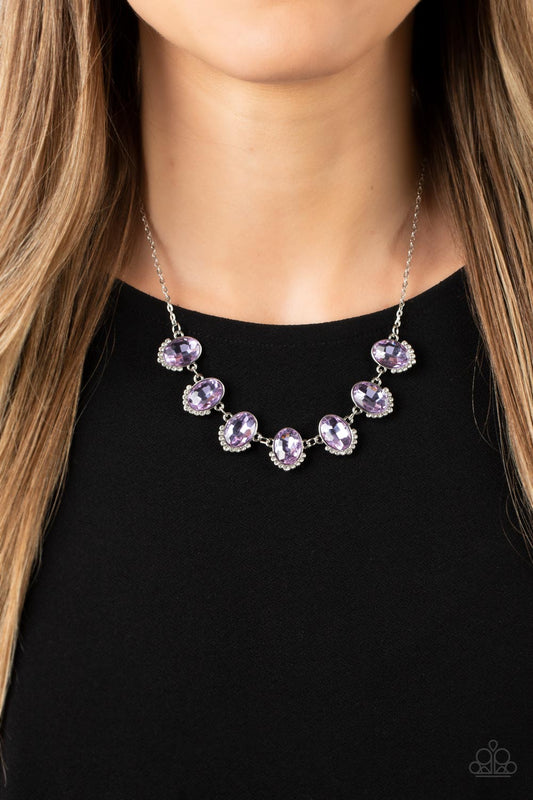 Unleash Your Sparkle Purple Short Necklace Paparazzi Accessories. Free Shipping. #P2RE-PRXX-288XX
