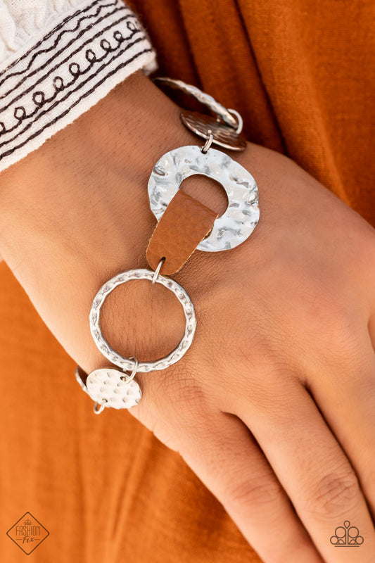 Desert Scraps Brown Bracelet Paparazzi Accessories. #P9SE-BNXX-206JB. Subscribe & Save