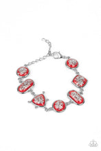 Load image into Gallery viewer, Paparazzi Speckled Shimmer Red Bracelets. Jewelry $5.00. Speckled flecks red clasp closure bracelet
