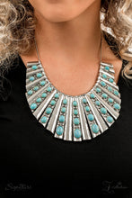 Load image into Gallery viewer, The Ebony Turquoise Blue 2022 Zi Necklace Paparazzi Accessories. Subscribe &amp; Save. #Z2208
