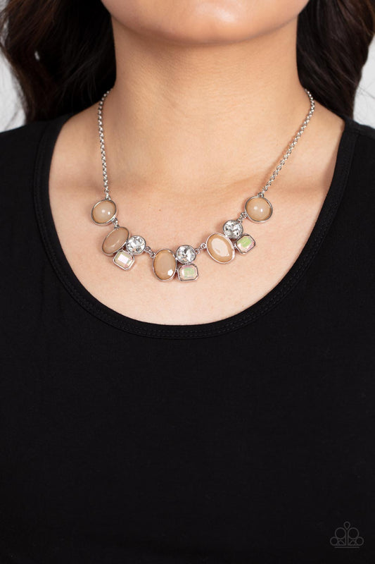 Fantasy World Brown $8 Necklace Paparazzi Accessories.#P2RE-BNXX-316XX. Get Free Shipping.