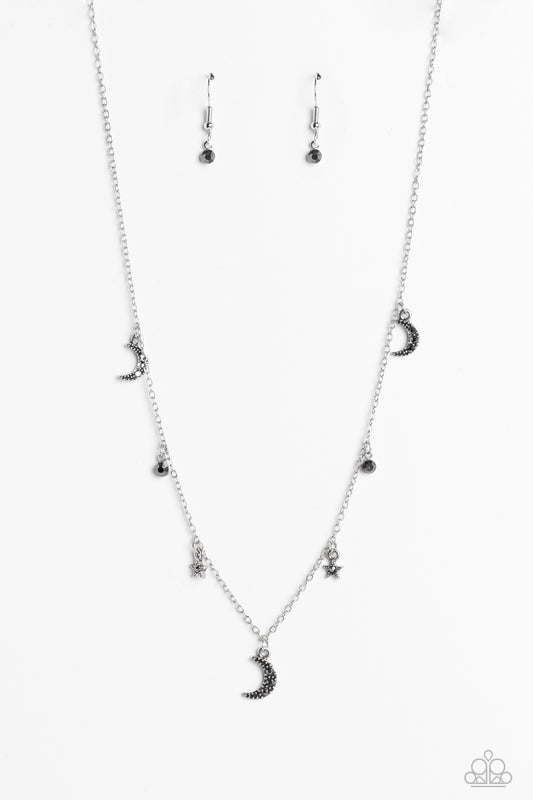 Paparazzi Lunar Lagoon Silver Necklace. Get Free Shipping. #P2DA-SVXX-292XX Dainty Cosmic Collection