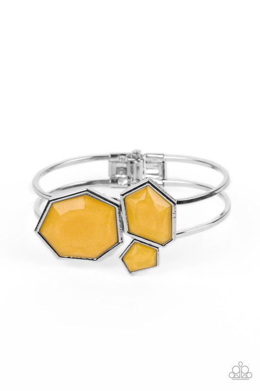 Tourist TRAPEZOID Yellow Bracelet Paparazzi $8 Jewelry. #P9SE-YWXX-168XX. Get Free Shipping