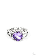 Load image into Gallery viewer, Paparazzi Intergalactic I Do Purple Ring. #P4RE-PRXX-194XX. Get Free Shipping. Dainty Purple Gem
