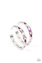 Load image into Gallery viewer, The Gem Fairy Pink Hoop Earrings Paparazzi Accessories. Dainty Pink hoop. #P5HO-PKXX-047XX
