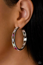 Load image into Gallery viewer, Paparazzi The Gem Fairy Pink Earring. Get Free Shipping. #P5HO-PKXX-047XX. $5 Hoop Earrings
