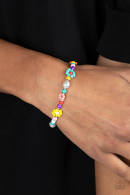 Groovy Gerberas Multi Color Seed Beads Bracelets Paparazzi Accessories. P9DA-MTXX-042XX. Dainty