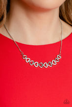 Load image into Gallery viewer, Paparazzi Sparkly Suitor White $5 Necklace. #P2RE-WTXX-630KA. Get Free Shipping. $5 Jewelry
