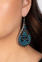 Load image into Gallery viewer, Botanical Beauty Blue $5 Earring Paparazzi Accessories. #P5ST-BLXX-043XX. Fishhook $5 Earring
