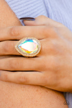 Load image into Gallery viewer, Paparazzi Illuminated Icon Gold Ring. Subscribe &amp; Save. #P4ST-GDXX-007XX. Iridescent Gold $5 Ring.
