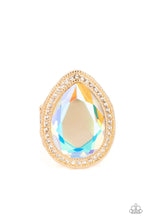 Load image into Gallery viewer, Paparazzi Illuminated Icon Iridescent Ring. Gold $5 Iridescent Jewelry Paparazzi. Get Free Shipping.
