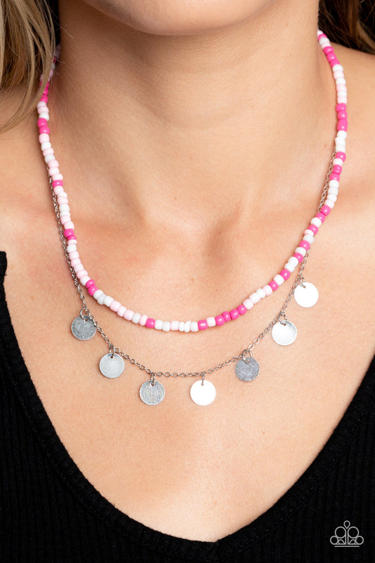 Comet Candy Pink Necklace Paparazzi Accessories. Multi Layer Pink Seed Beads Necklace. $8 jewelry