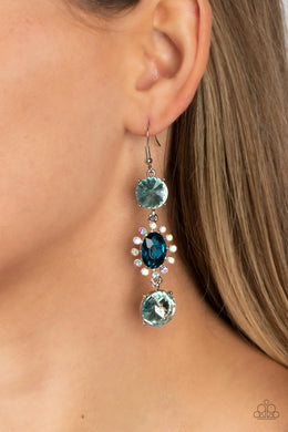 Magical Melodrama Blue Iridescent Earrings Paparazzi Accessories. Get Free Shipping. 