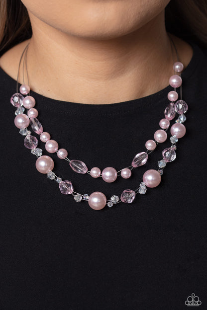 Paparazzi Parisian Pearls - Pink Necklace